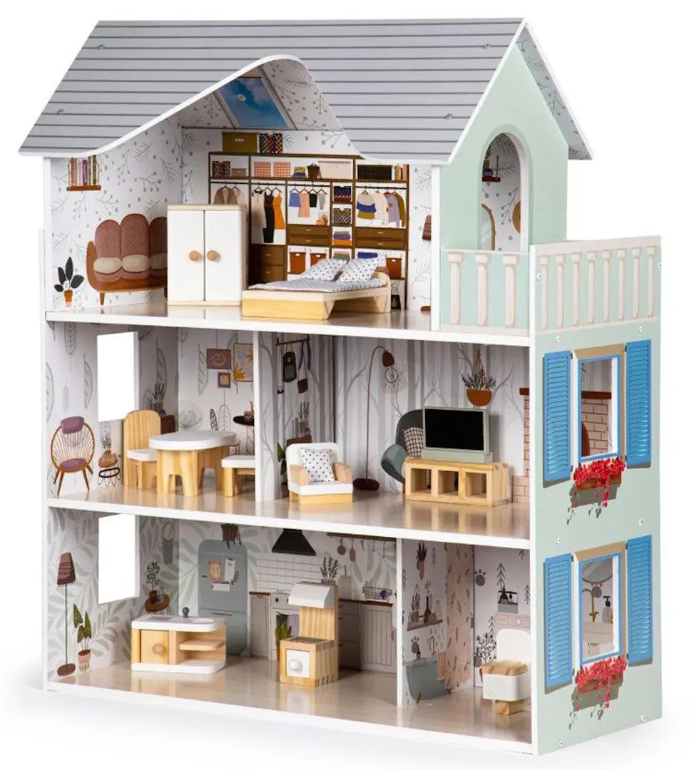 Casuta pentru papusi Ecotoys Residence Emma 8301 (Blue) - 3
