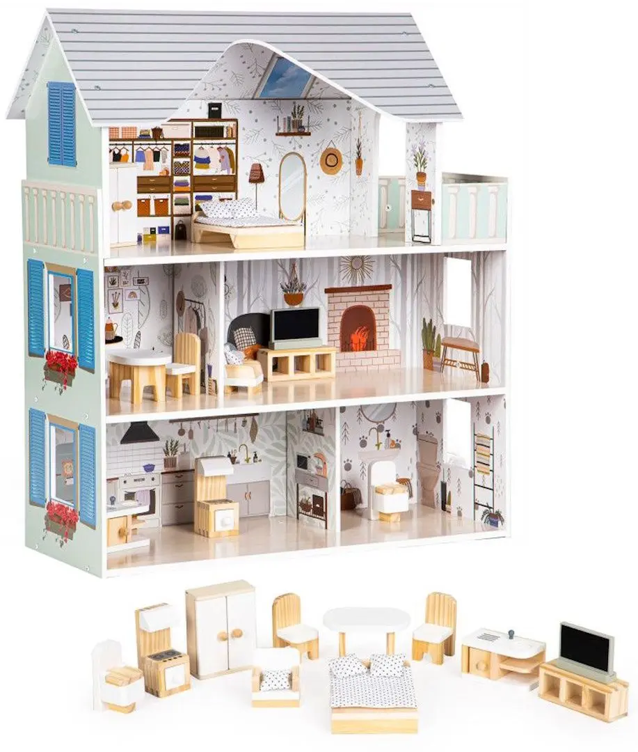 Casuta pentru papusi Ecotoys Residence Emma 8301 (Blue) - 5