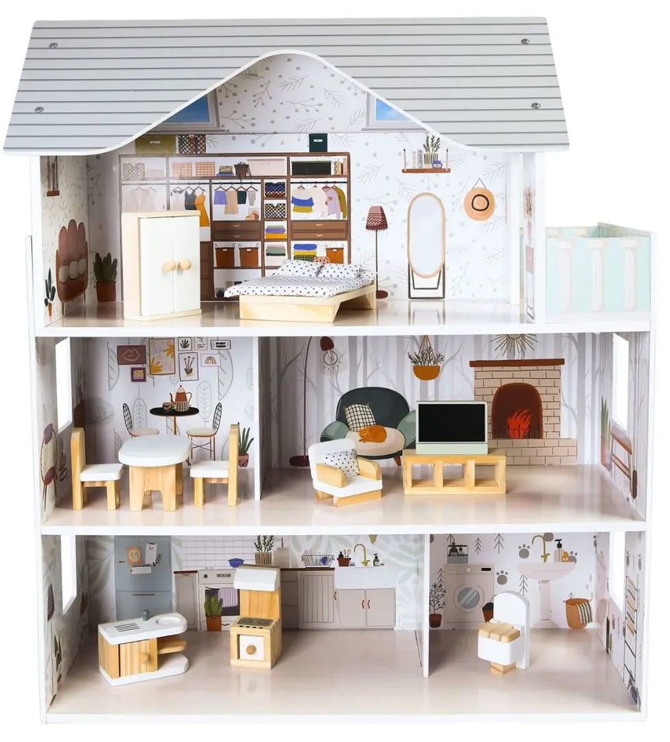 Casuta pentru papusi Ecotoys Residence Emma 8301 (Blue)