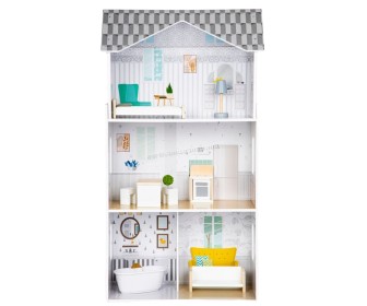 Casuta pentru papusi Ecotoys Residence Grace 8210 (Grey/White)