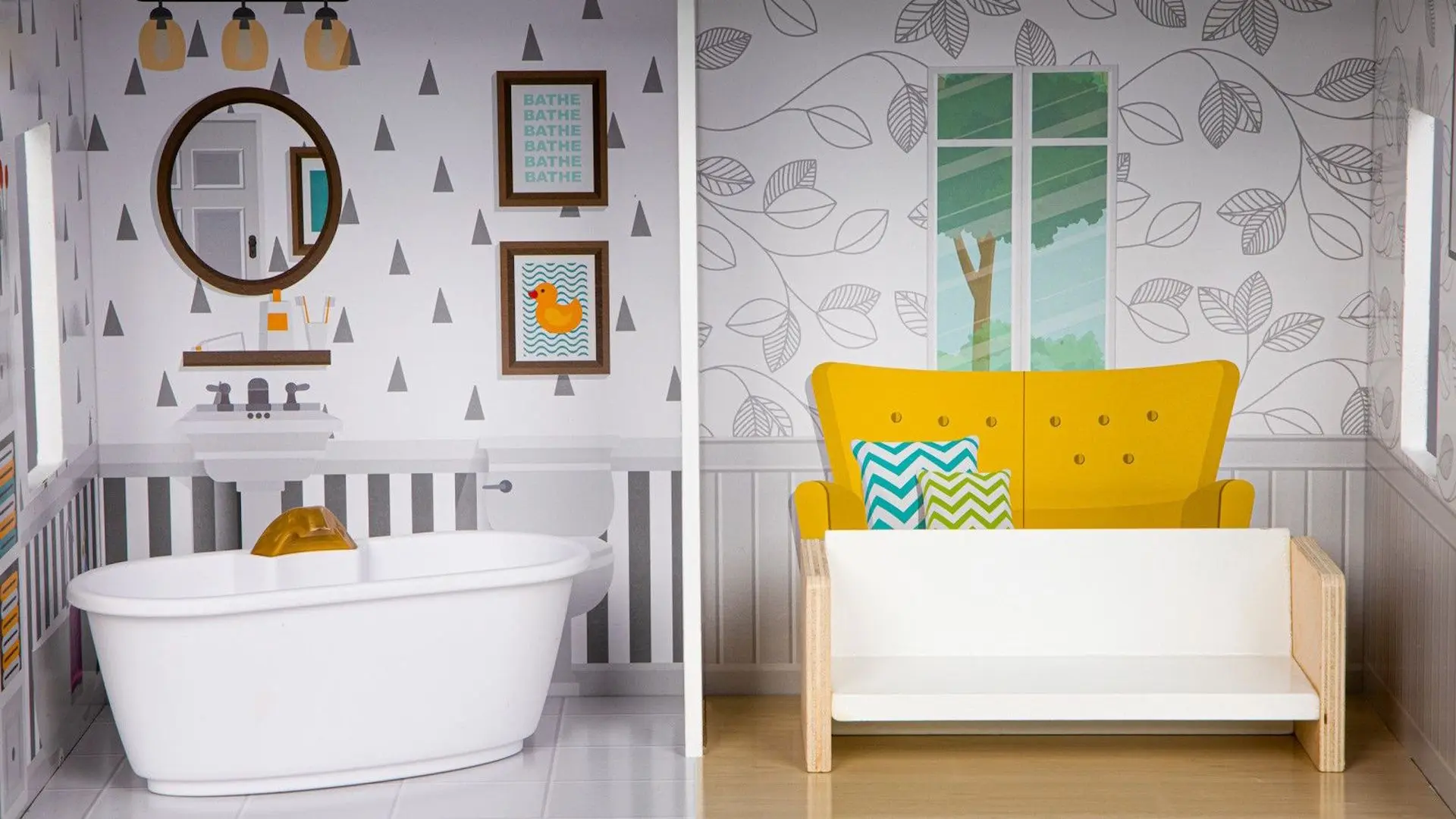 Casuta pentru papusi Ecotoys Residence Grace 8210 (Grey/White)