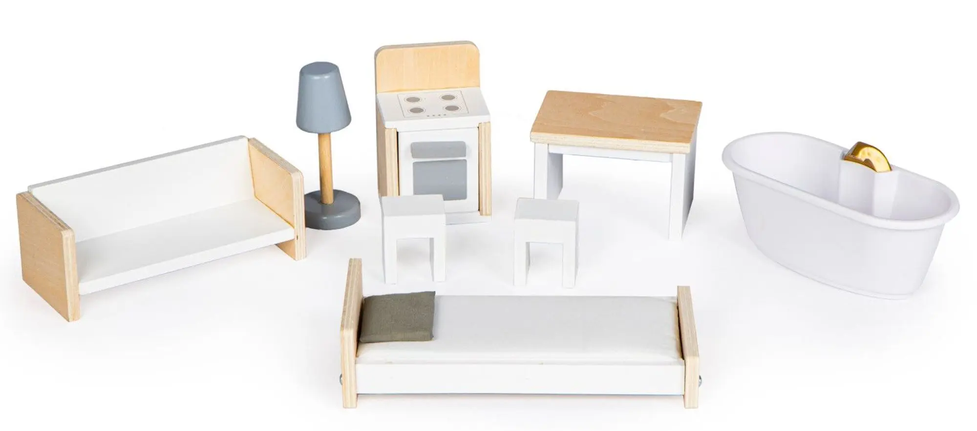 Casuta pentru papusi Ecotoys Residence Grace 8210 (Grey/White)