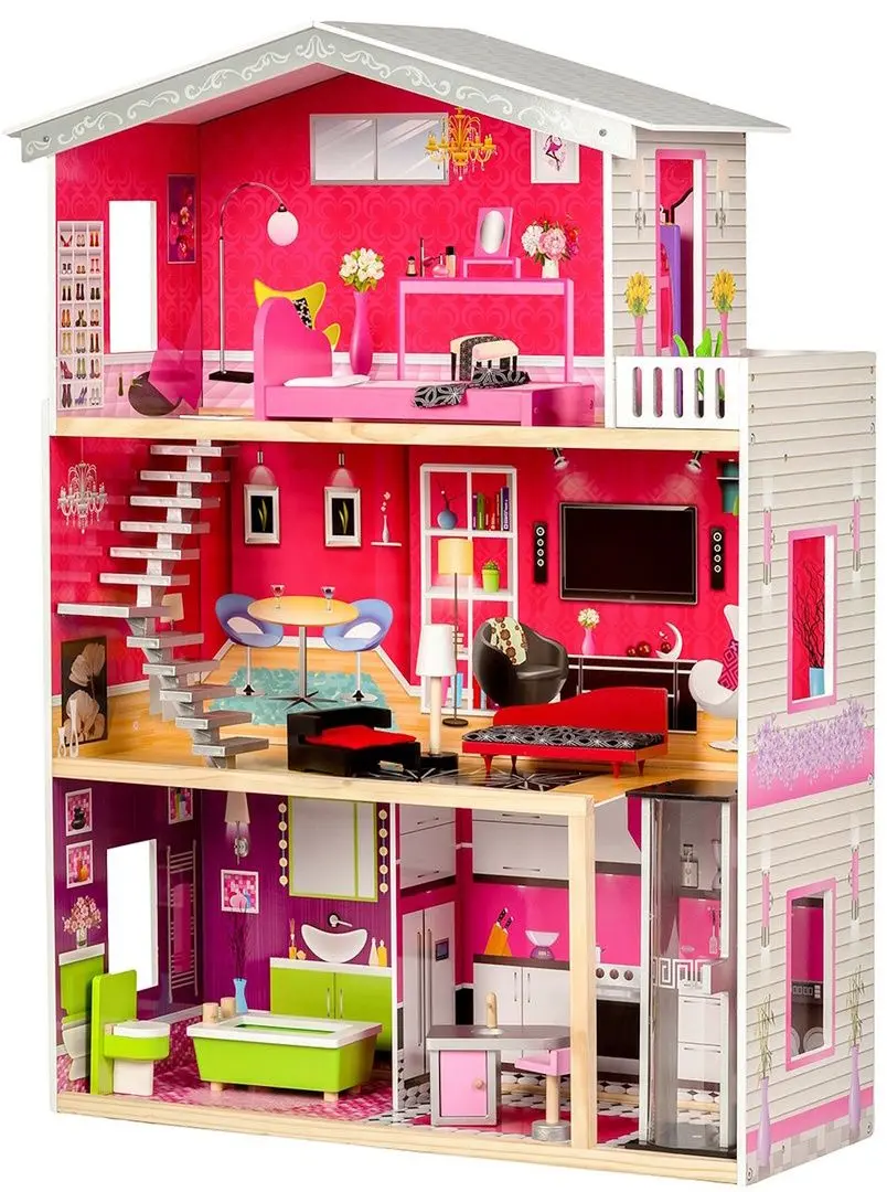 Кукольный домик Ecotoys Residence Malibu 4118 (Grey/Pink)