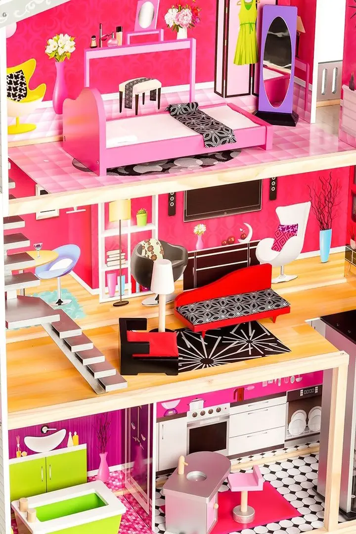 Кукольный домик Ecotoys Residence Malibu 4118 (Grey/Pink)