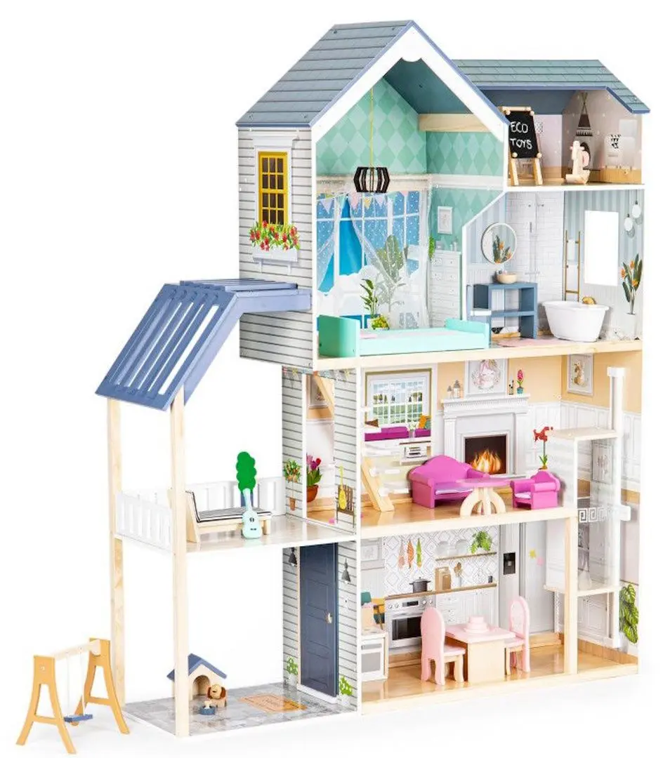 Кукольный домик Ecotoys Residence Maya 8101 (Blue/White) - 2