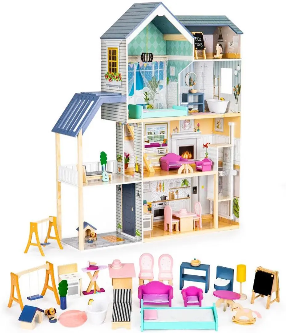 Кукольный домик Ecotoys Residence Maya 8101 (Blue/White) - 4