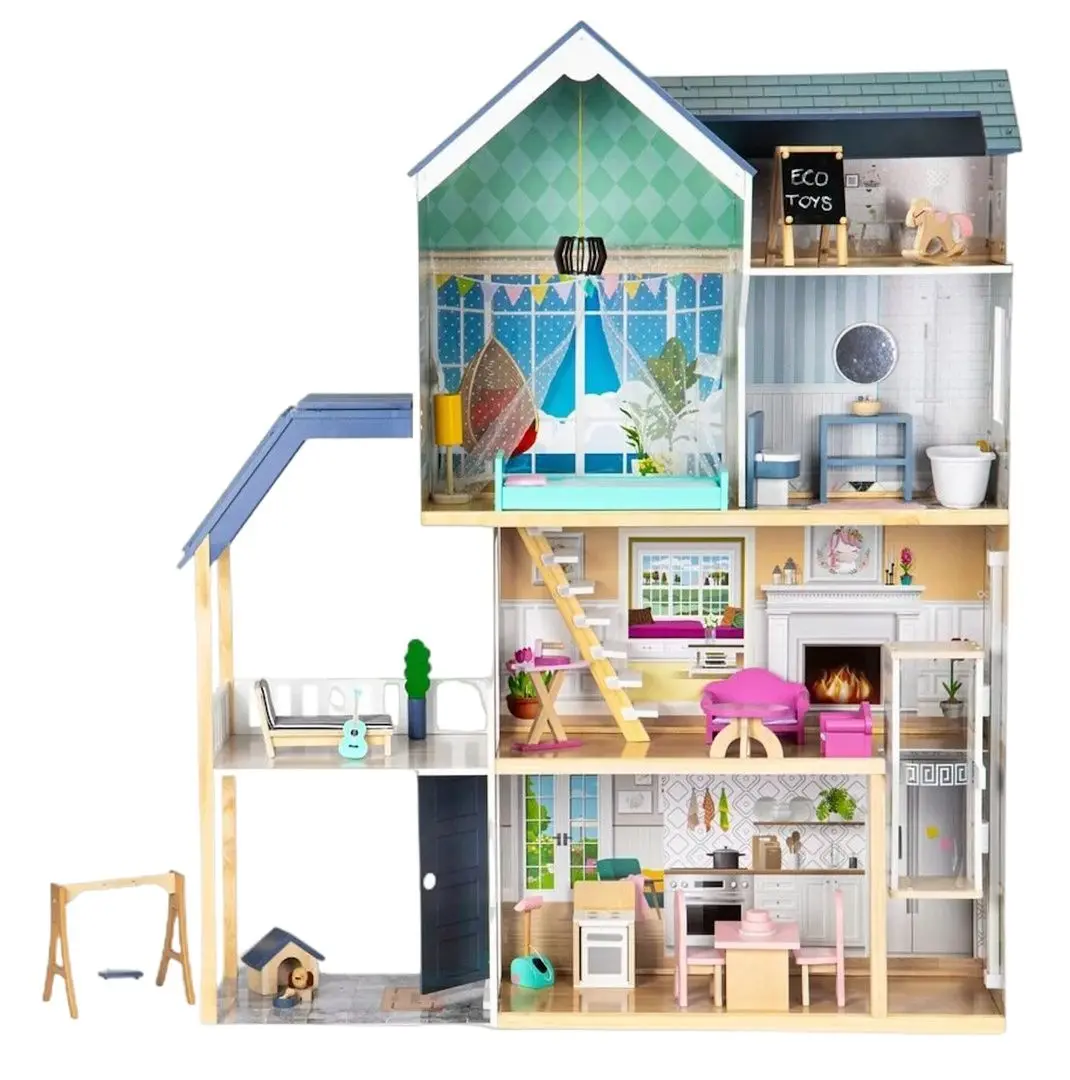 Кукольный домик Ecotoys Residence Maya 8101 (Blue/White)