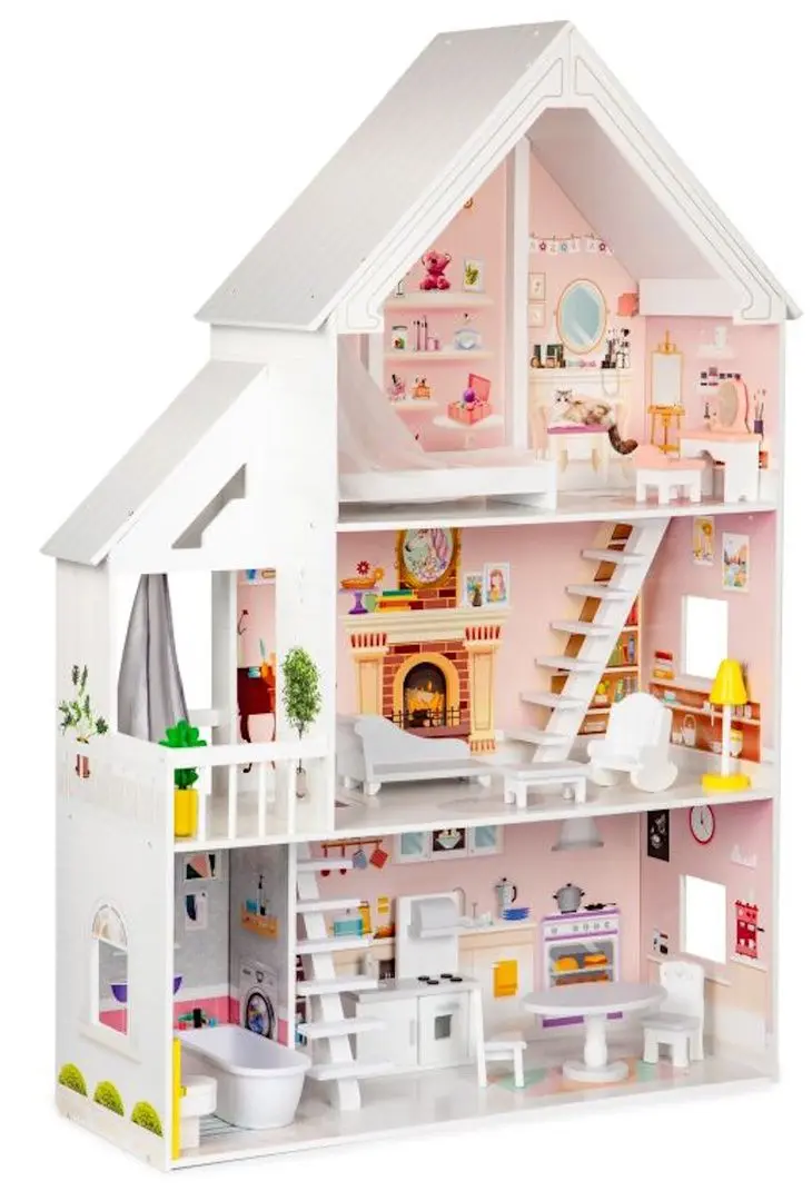 Casuta pentru papusi Ecotoys Residence Powder 4127 (White/Grey)