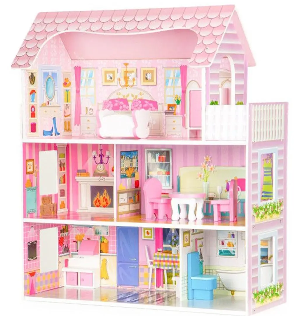 Casuta pentru papusi Ecotoys Residence Rozana W06A139 (Pink) - 2