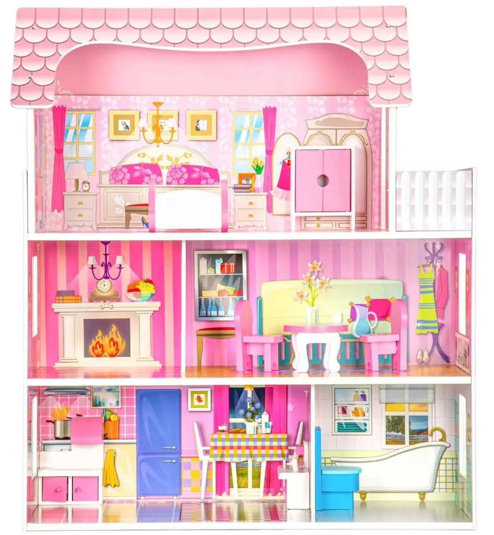 Casuta pentru papusi Ecotoys Residence Rozana W06A139 (Pink)