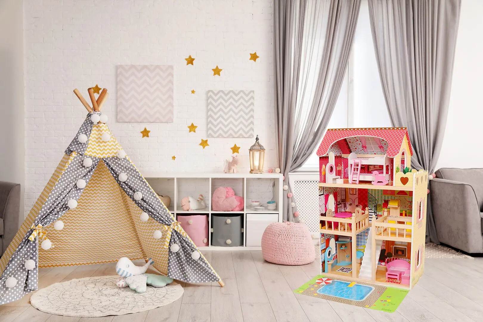 Casuta pentru papusi Ecotoys W06A333E (Pink) - 5