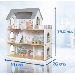 Casuta pentru papusi Gotel B70S (White/Grey/Natural) Thumb