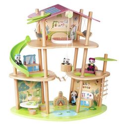 Casuta pentru papusi Hape Pandas Bamboo House (Multicolor)