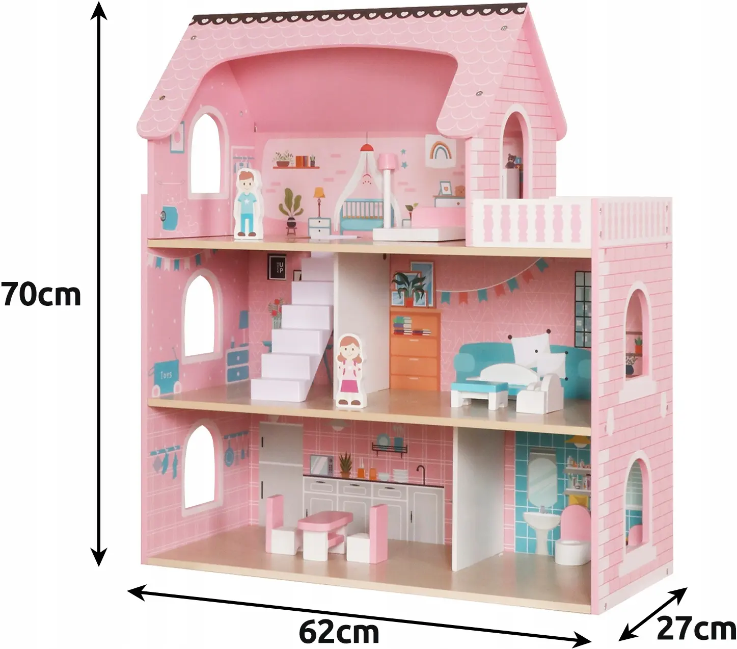 Casuta pentru papusi Kruzzel 26364 (Pink) - 9