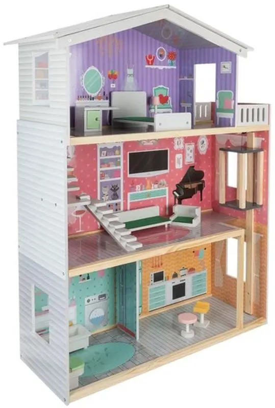 Casuta pentru papusi Kruzzel Large Dollhouse (Multicolor)