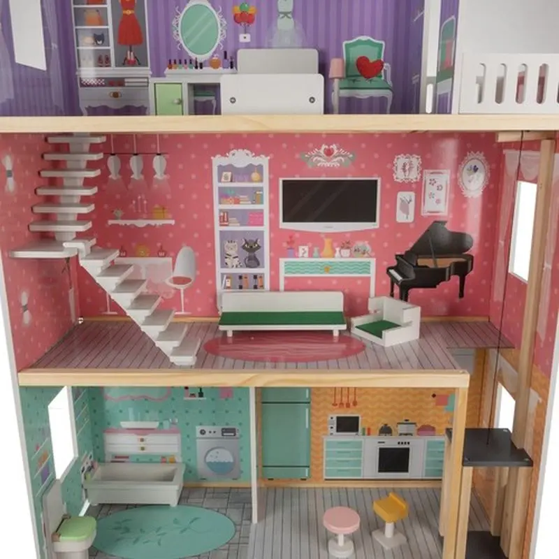 Casuta pentru papusi Kruzzel Large Dollhouse (Multicolor)