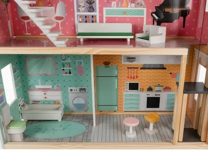 Casuta pentru papusi Kruzzel Large Dollhouse (Multicolor)