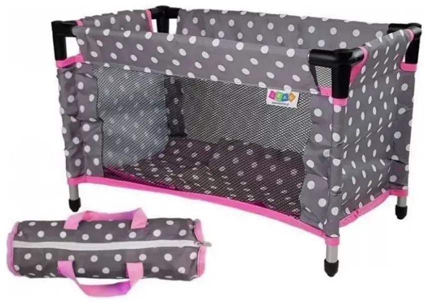 Кроватка для кукол LeanToys Alice 7699 (Grey/Pink) - 2
