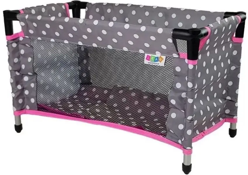Кроватка для кукол LeanToys Alice 7699 (Grey/Pink)