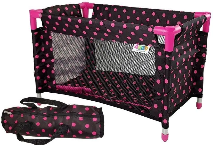 Кроватка для кукол LeanToys Alice 7701 (Black/Pink) - 2