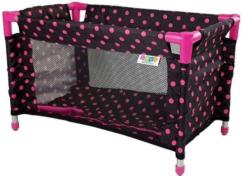 Кроватка для кукол LeanToys Alice 7701 (Black/Pink)