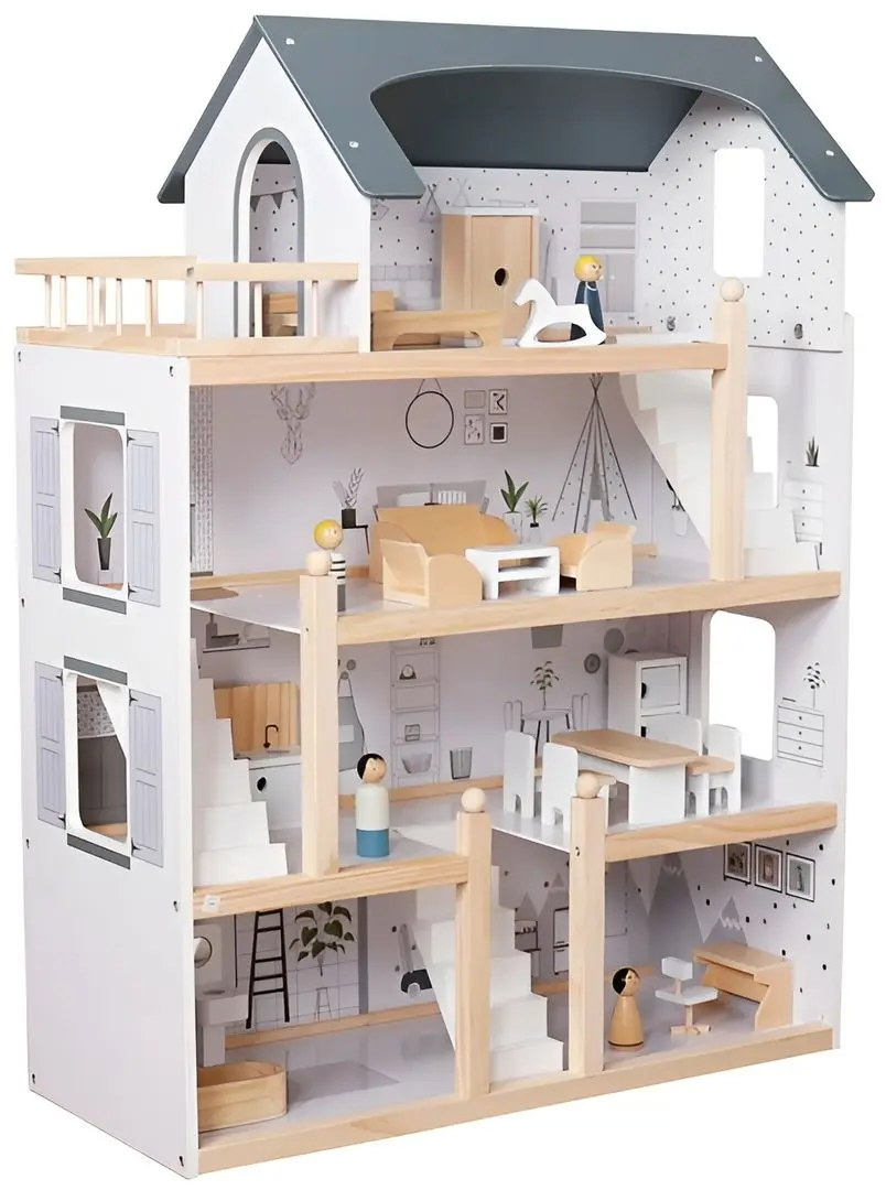 Кукольный домик LeanToys Gaia 15035 (White/Grey) - 2