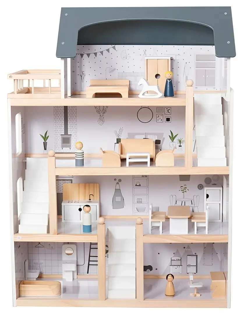 Кукольный домик LeanToys Gaia 15035 (White/Grey) - 3