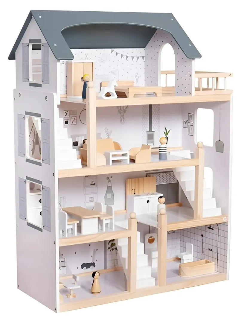 Кукольный домик LeanToys Gaia 15035 (White/Grey) - 4