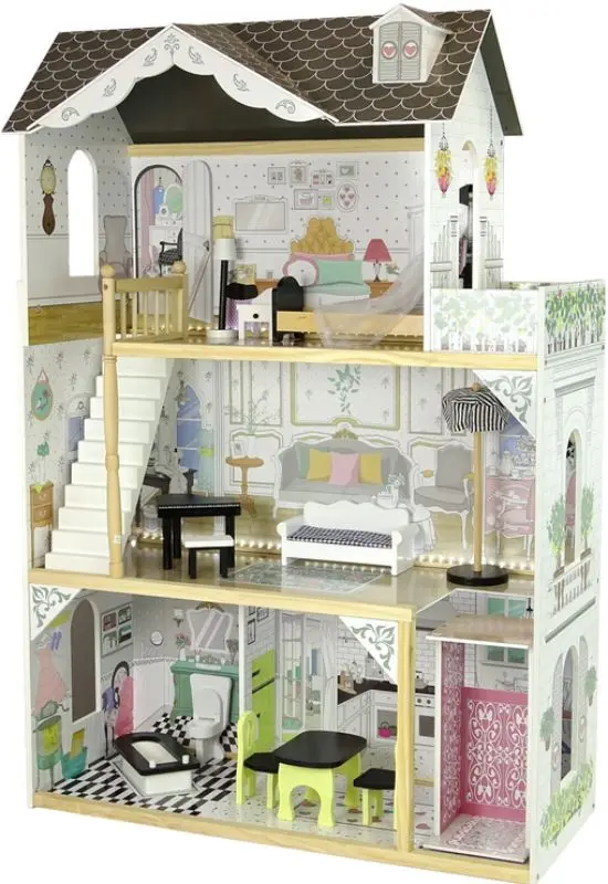 Кукольный домик LeanToys Villa Wioletta (White/Wood) - 2