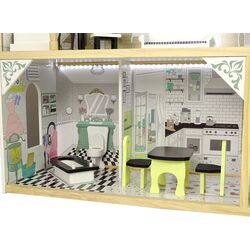 Кукольный домик LeanToys Villa Wioletta (White/Wood) Thumb