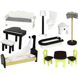 Кукольный домик LeanToys Villa Wioletta (White/Wood) Thumb