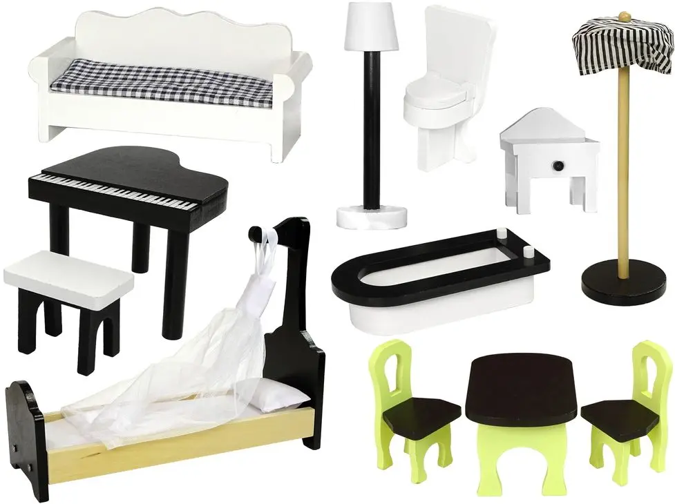 Кукольный домик LeanToys Villa Wioletta (White/Wood) - 7