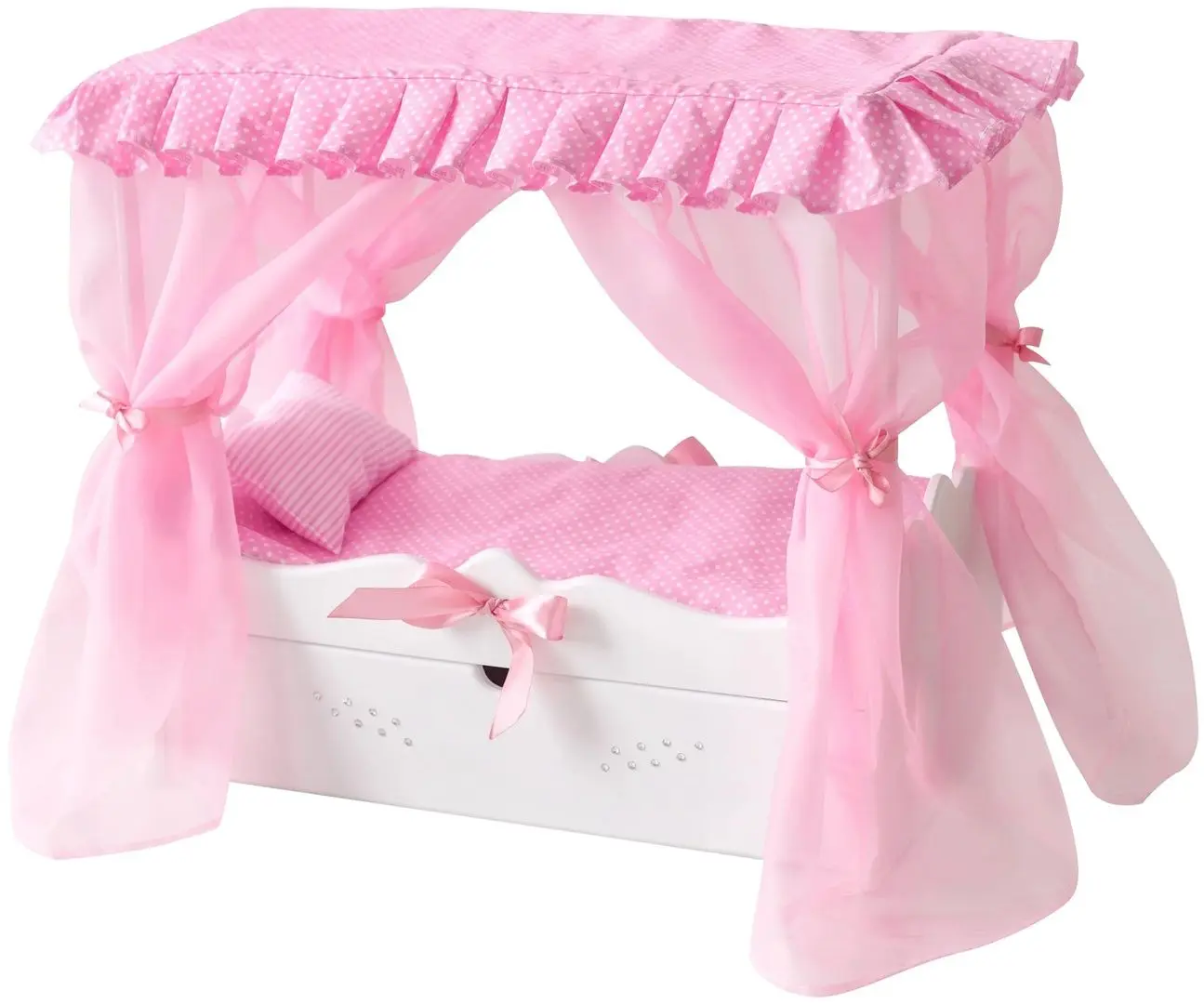 Кроватка для куклы Манюня Diamond Princess 71219 (Pink/White)