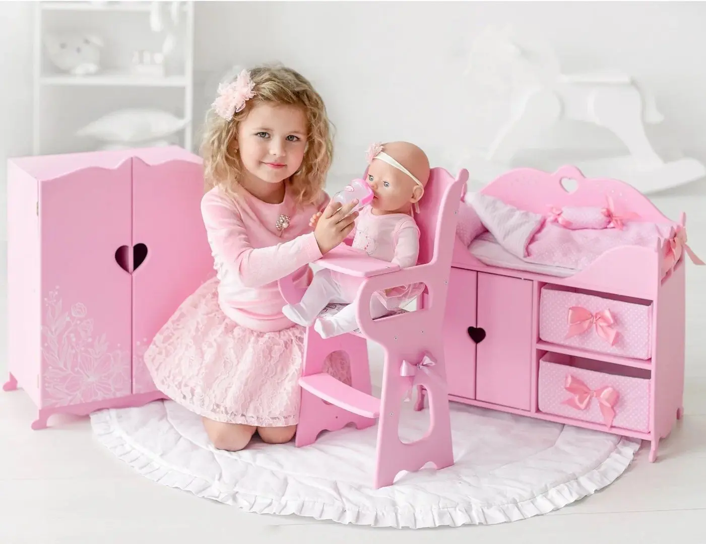 Стульчик для куклы Манюня Diamond Princess 72119 (Pink) - 6