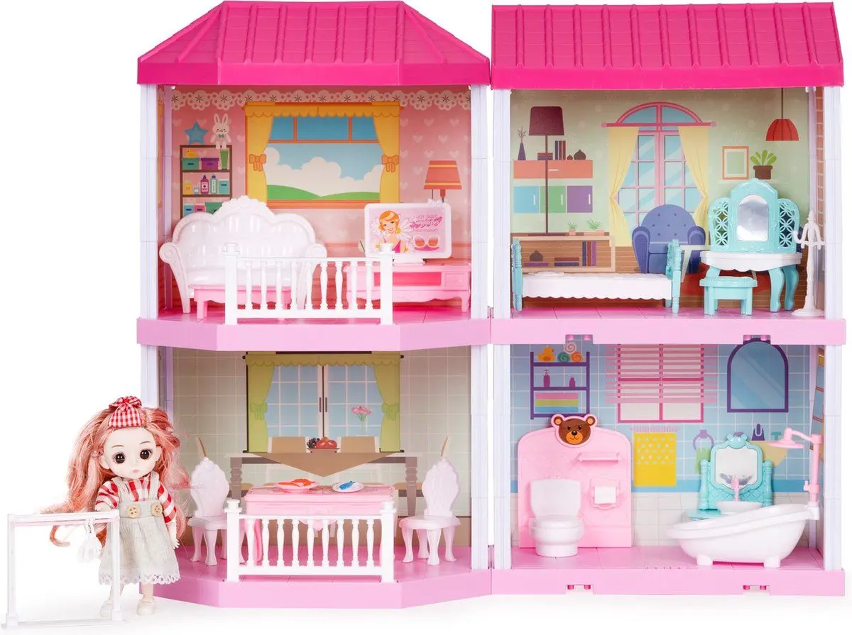 Casuta pentru papusi Multistore HC507651 (Pink/White) - 2