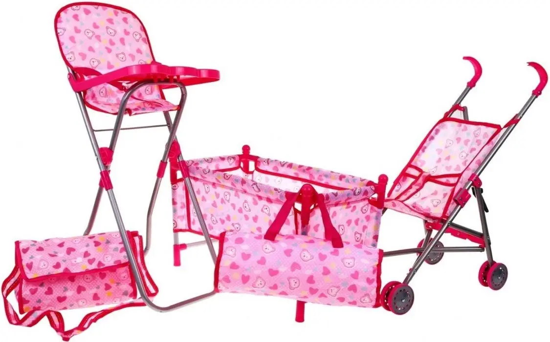 Set accesorii pentru papusi Ramiz Baby Play House (Pink)