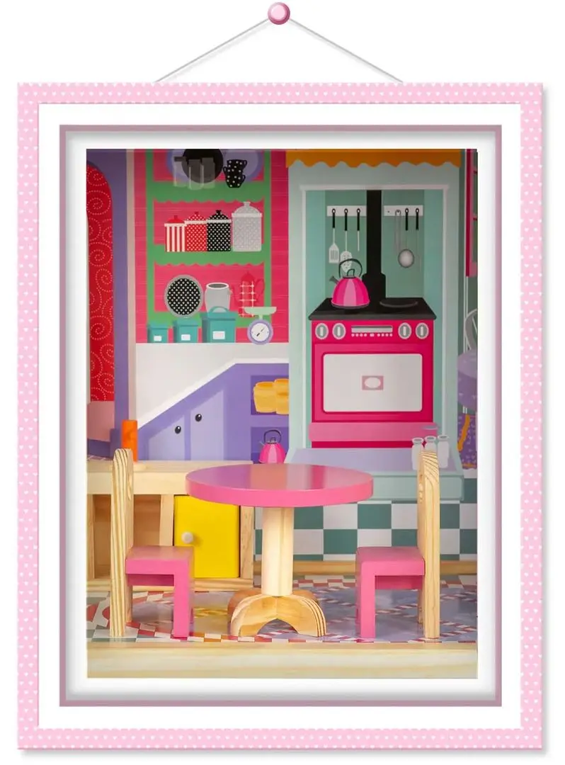 Casuta pentru papusi Ricokids 7829 (Pink)