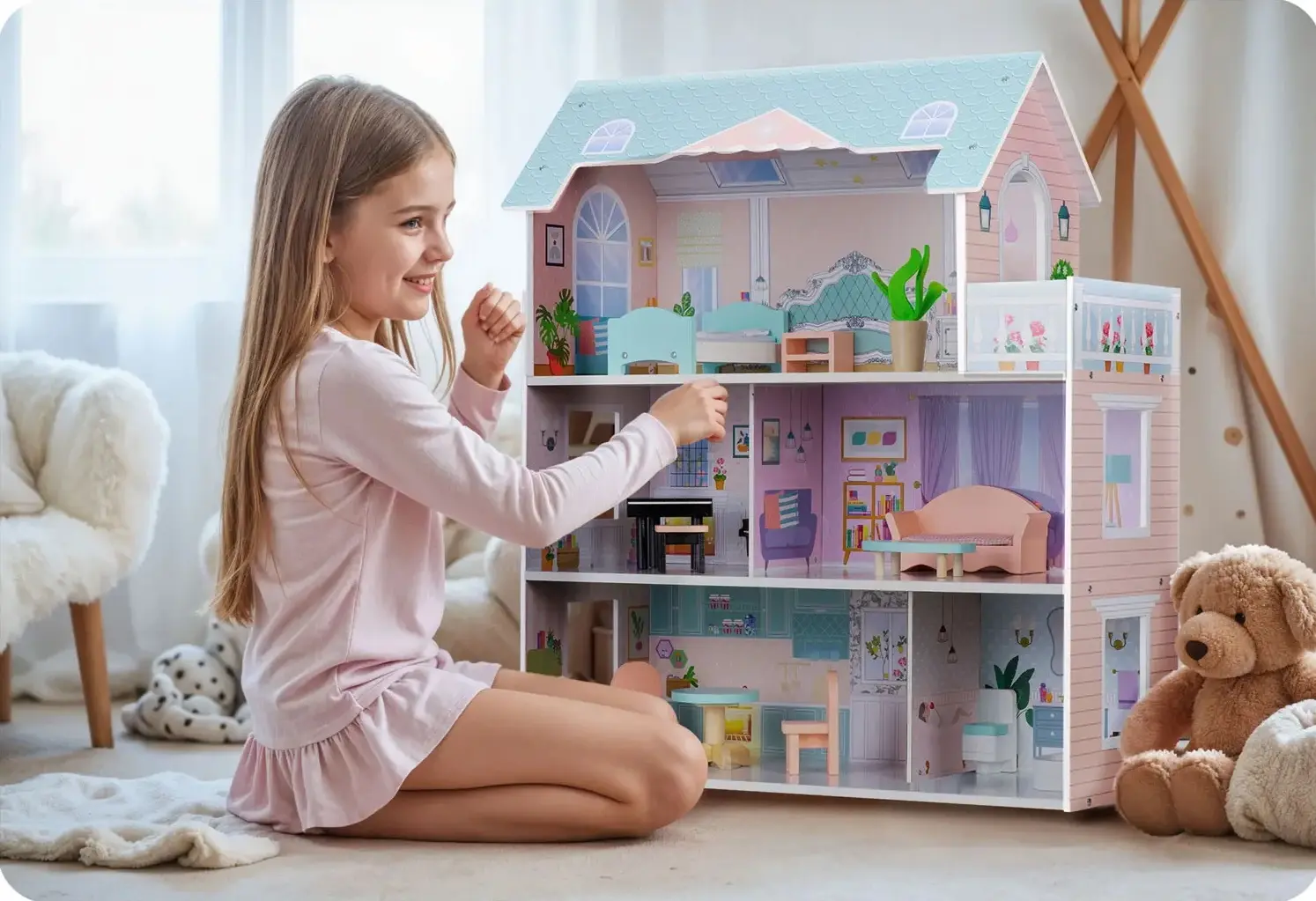 Casuta pentru papusi Ricokids RK-878 787800 (Multicolour) - 8