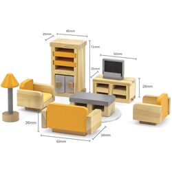 Игровой набор Viga Toys Sitting Room 44037 (Yellow/Gray/Wood) Thumb