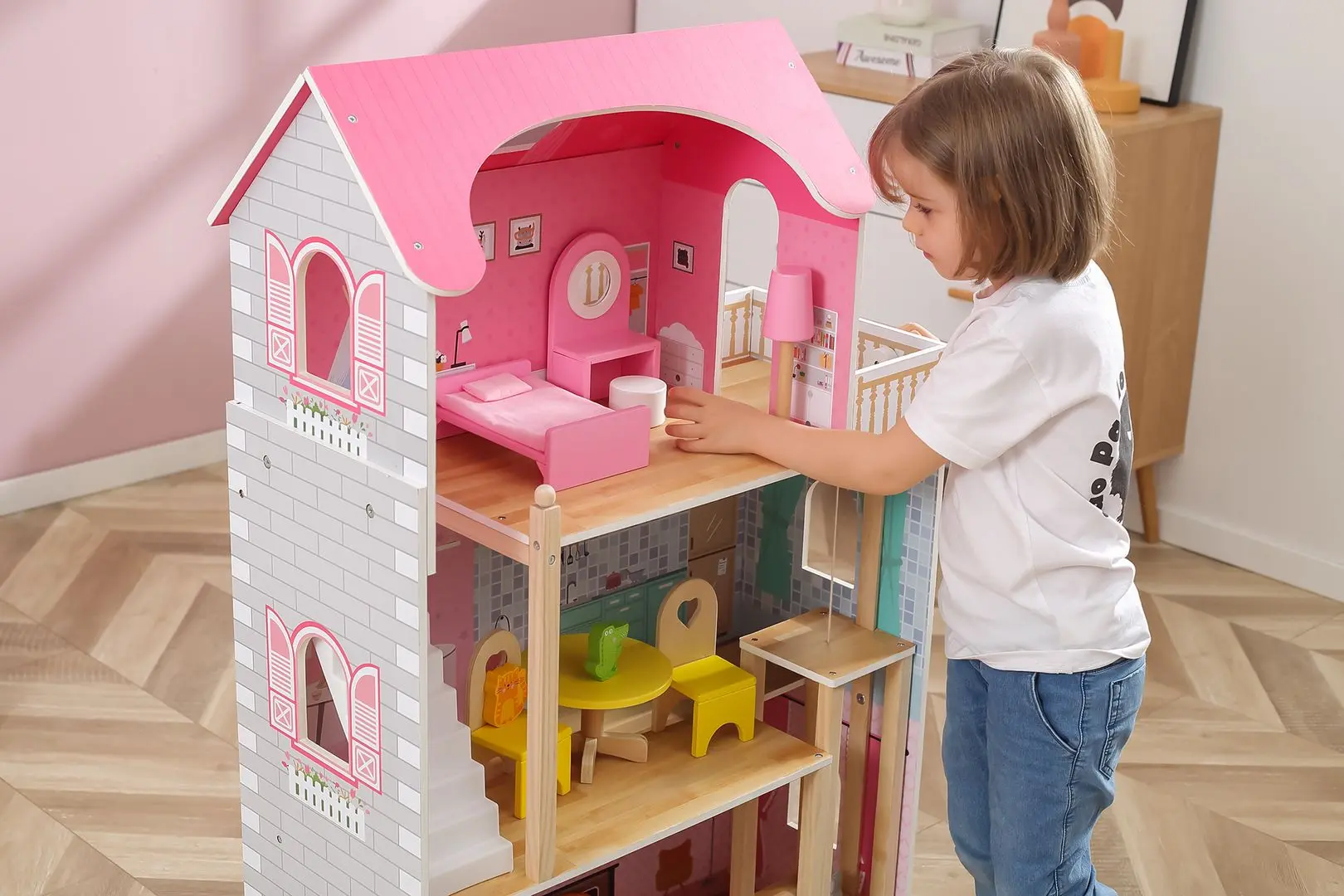 Casuta pentru papusi Viga Toys Fancy 44570 (Multicolor)