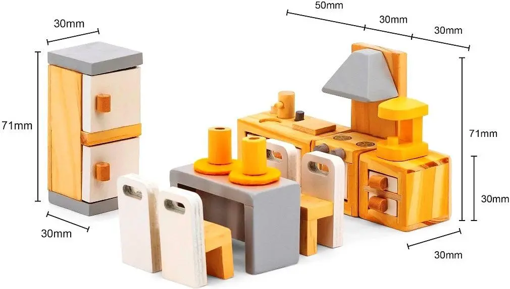 Set de joaca Viga Kitchen Dining Room 44038 (Wood/Grey)