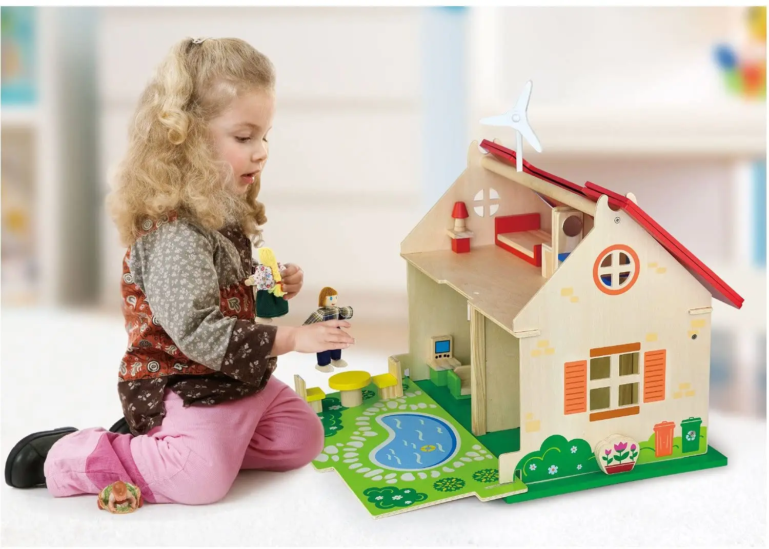 Căsuță pentru păpuși Viga Eco Friendly Dollhouse 51629 - 4