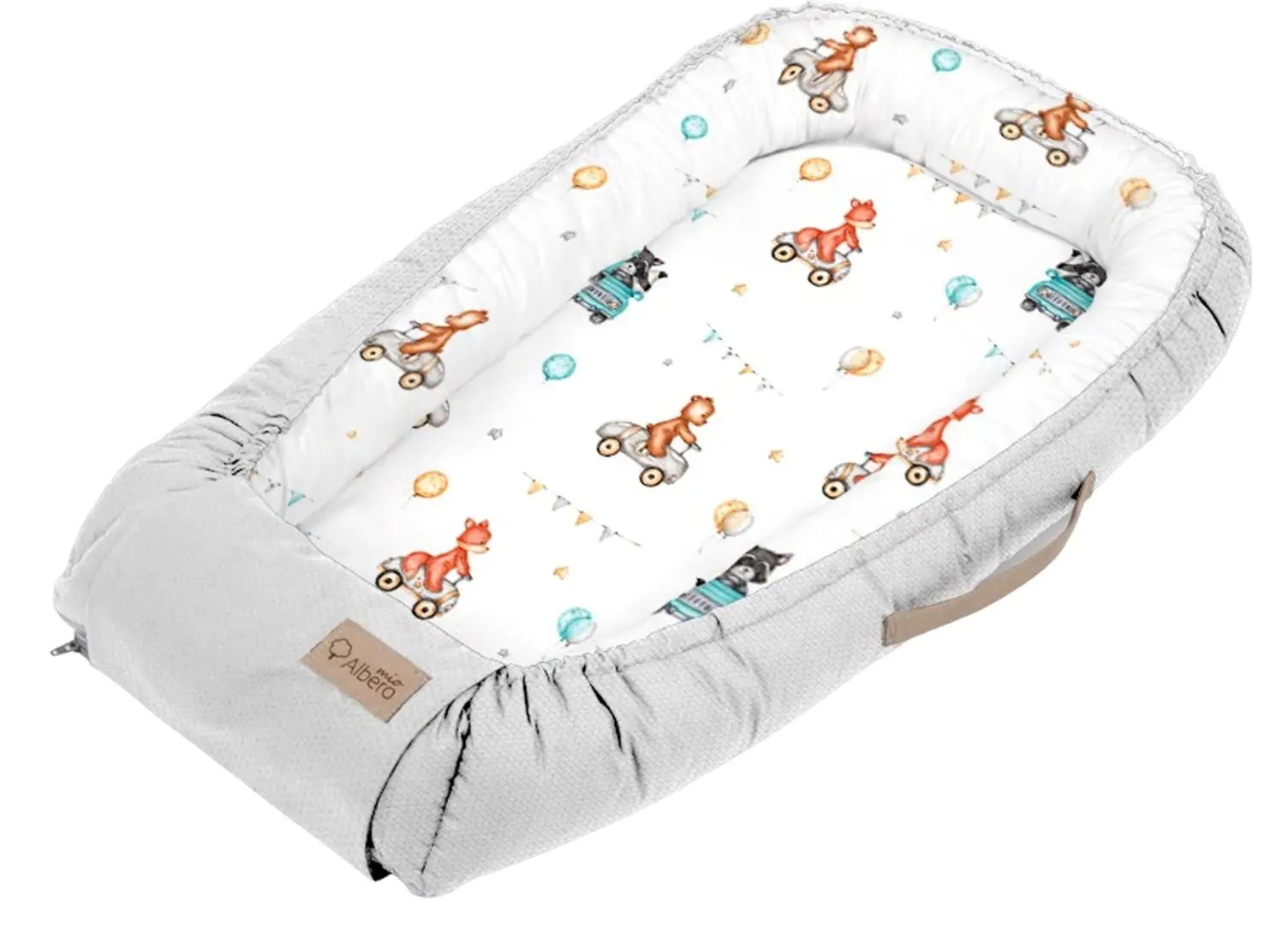 Кокон-гнездышко Albero Mio Cars W416 (Grey/White)