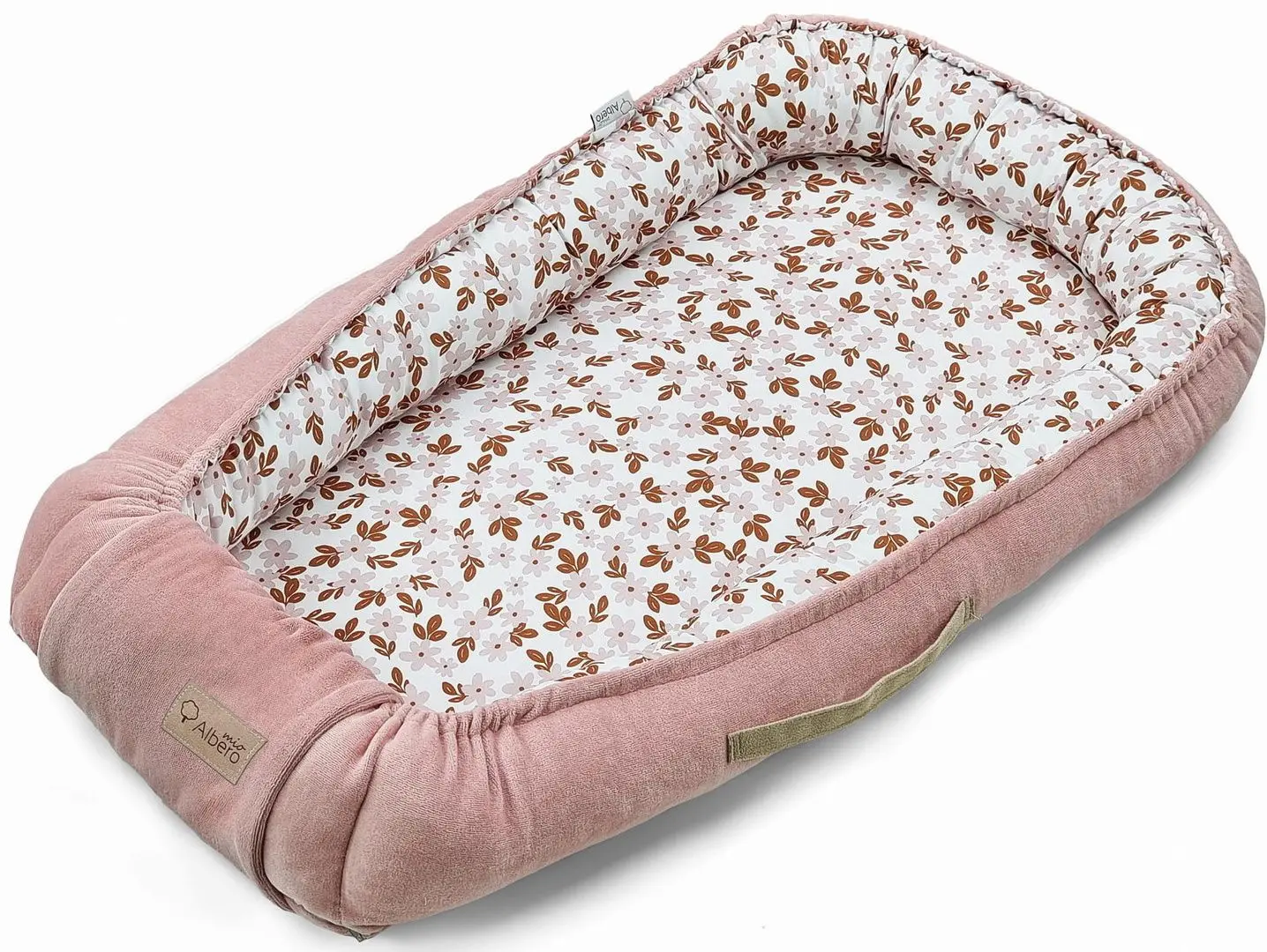Кокон-гнездышко Albero Mio CP1 Retro Flowers (Pastel Pink) - 2