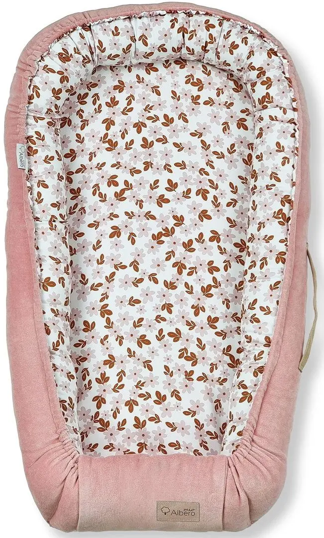 Кокон-гнездышко Albero Mio CP1 Retro Flowers (Pastel Pink)