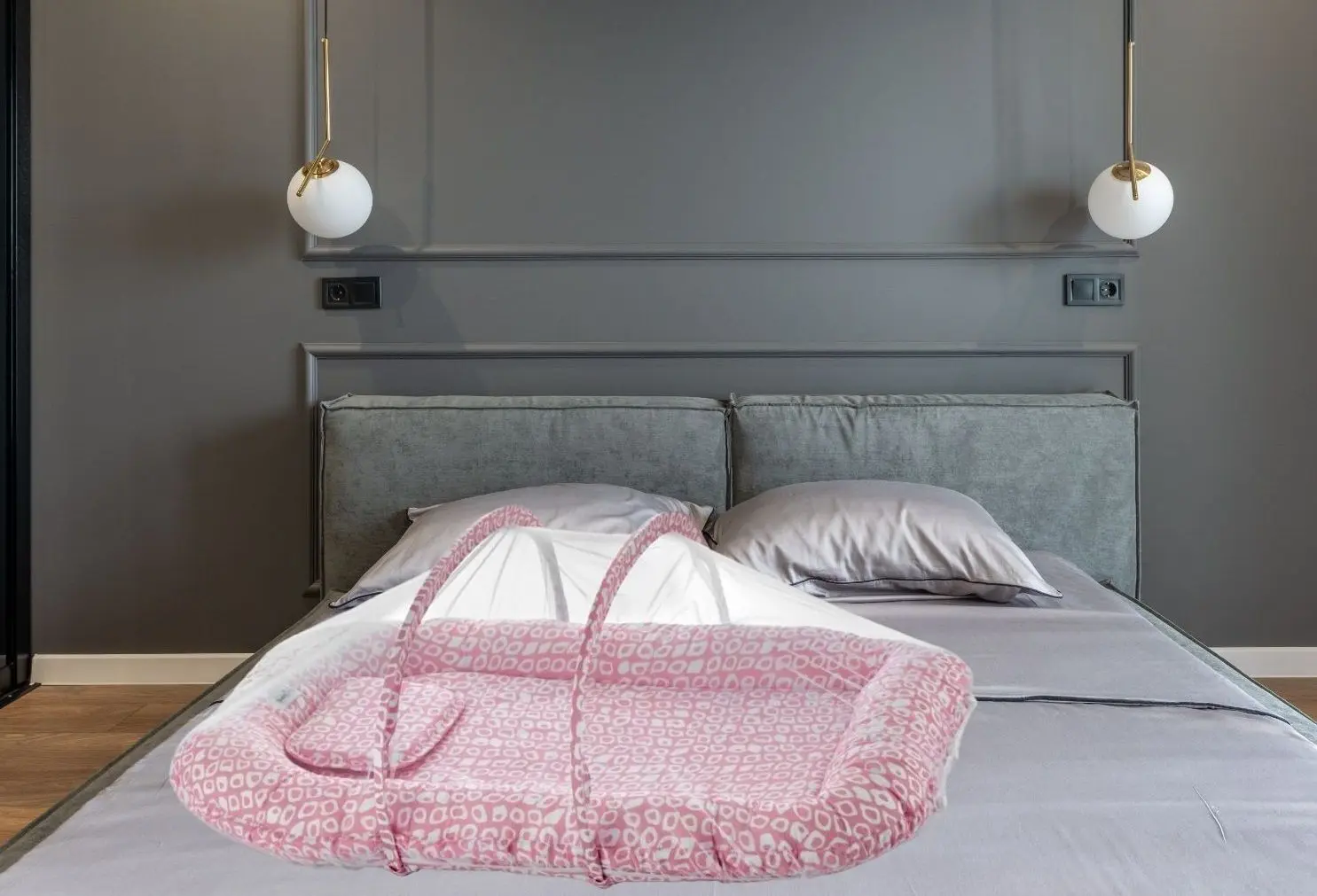 Cocon-cuibusor BabyJem Sleep Safe Art-554 (Pink)