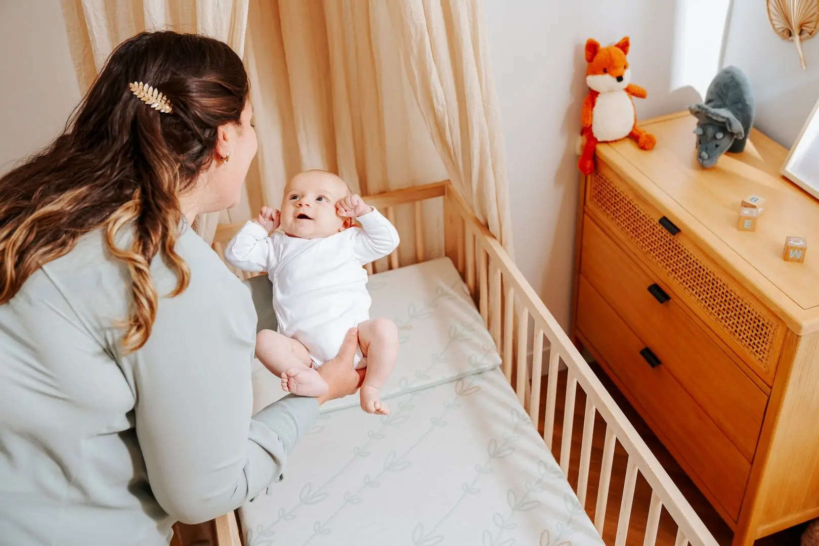 Pozitioner pentru somn Babymoov A050014 (White/Green)