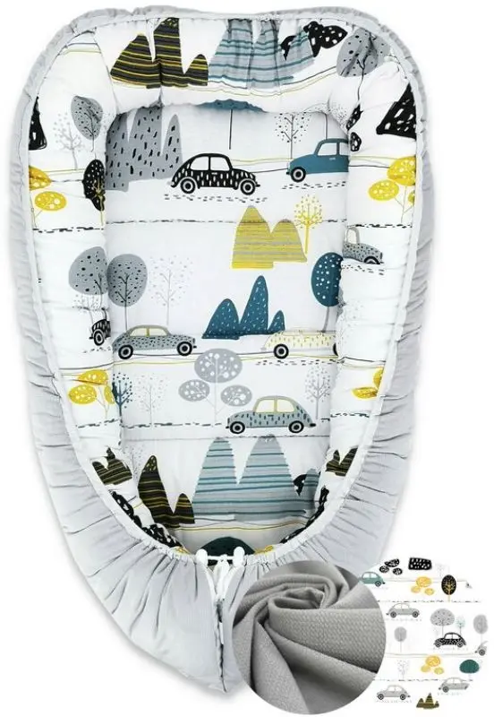 Кокон-гнездышко 4в1 MimiNu Childrens Journey + матрасик + одеяло + подушка (Grey) - 2