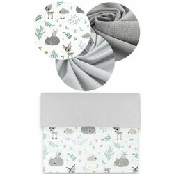 Кокон-гнездышко 4в1 MimiNu Forest Friends + матрасик + одеяло + подушка (Grey/Mint) Thumb