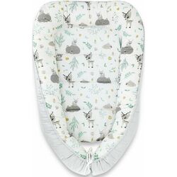 Кокон-гнездышко 4в1 MimiNu Forest Friends + матрасик + одеяло + подушка (Grey/Mint) Thumb